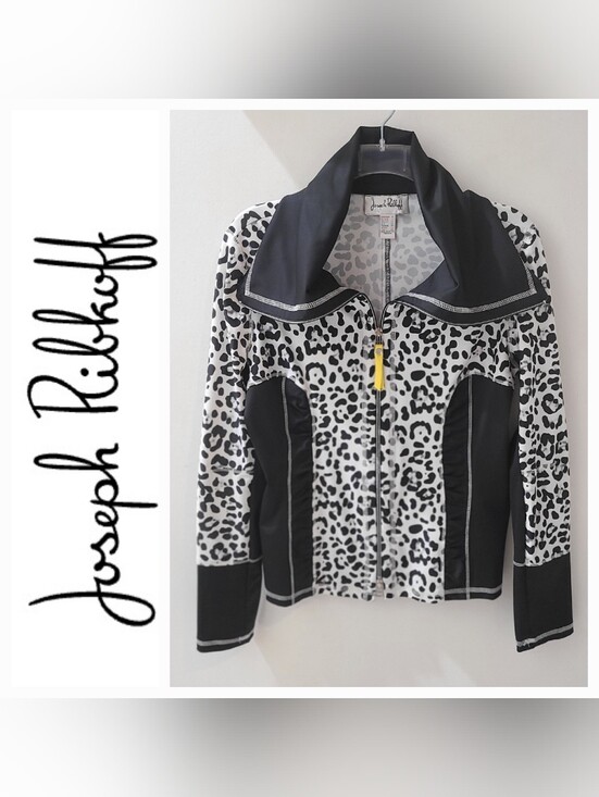 Joseph Ribkoff Jackets & Blazers - Joseph Ribkoff Animal Print 2-way Zip Front Jacket Sz 10